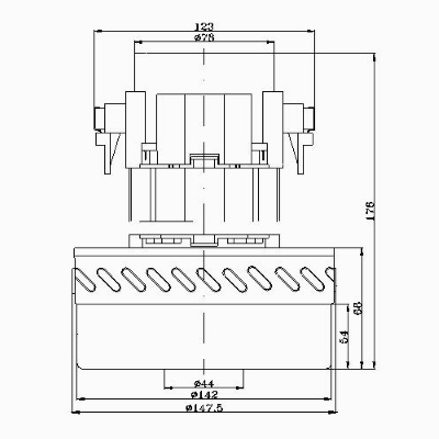 Двигатель моющего пылесоса HWX-CG25 (A-2) 1400W