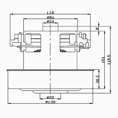 Двигатель пылесоса HWX-PG 1600W