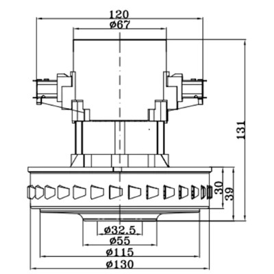 Двигатель пылесоса HWX-CG22 (H) 1600W H131мм ?130мм h32мм