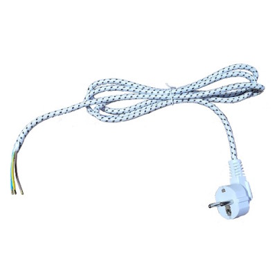Шнур питания 3x0.75мм 1.8м в тканевой оплетке тип утюг
