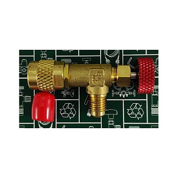 Вентиль сервисный 1/4M x 5/16F LTV-1223 красный